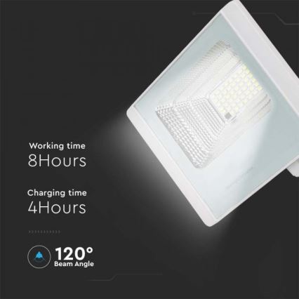 LED Vonakajší solárny reflektor LED/12W/3,2V IP65 4000K + diaľkové ovládanie