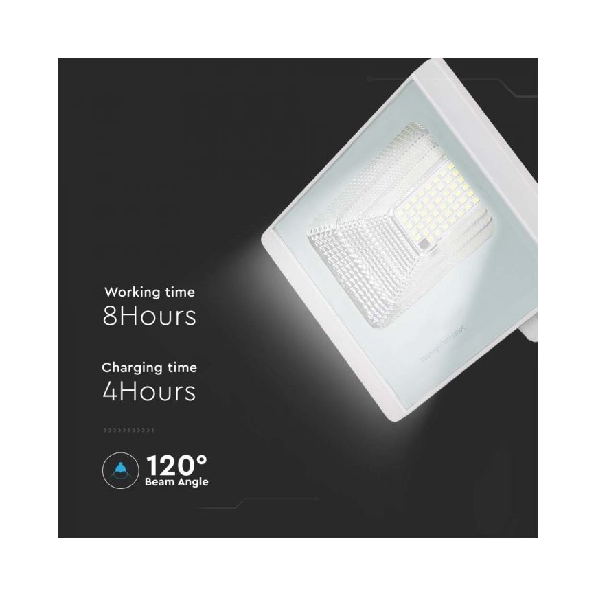 LED Vonakajší solárny reflektor LED/12W/3,2V IP65 4000K + diaľkové ovládanie