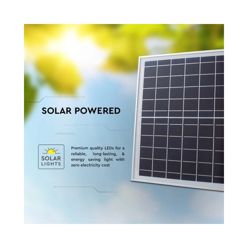 LED Vonakajší solárny reflektor LED/12W/3,2V IP65 4000K + diaľkové ovládanie