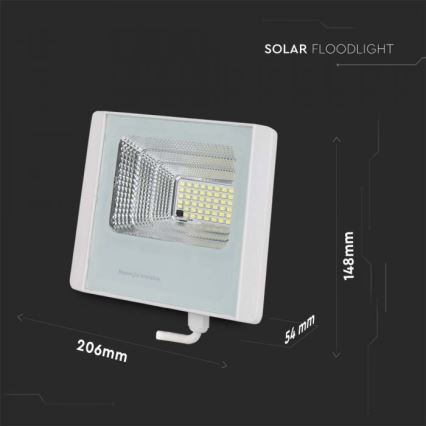 LED Vonakajší solárny reflektor LED/12W/3,2V IP65 4000K + diaľkové ovládanie