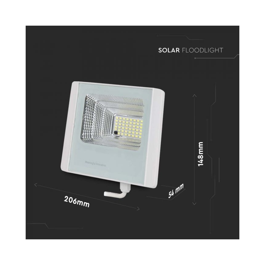 LED Vonakajší solárny reflektor LED/12W/3,2V IP65 4000K + diaľkové ovládanie