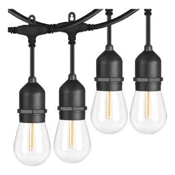 LED Vonkajší dekoračný reťazec 20xE27/1W/230V 10 m IP65 čierna