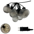 LED vonkajší dekoratívny reťazec 10xLED/0,15W/230V 6,8 m IP44 čierna/dymová