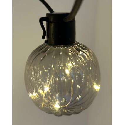 LED vonkajší dekoratívny reťazec 10xLED/0,15W/230V 6,8 m IP44 čierna/dymová