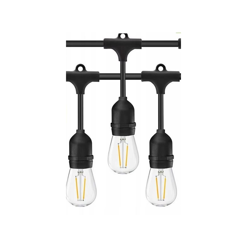 LED Vonkajší dekoračný reťazec 20xE27/1W/230V 20 m IP65 čierna