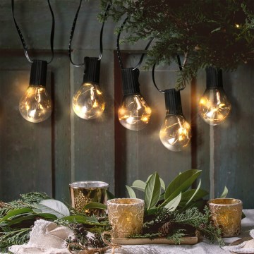 LED vonkajší dekoratívny reťazec GIRLANDA 10xLED/3xAA 3m IP44 teplá biela