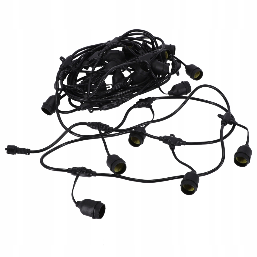 LED vonkajší dekoratívny svetelný reťazec 20xE27/1W/230V 20,94 m IP44 čierna