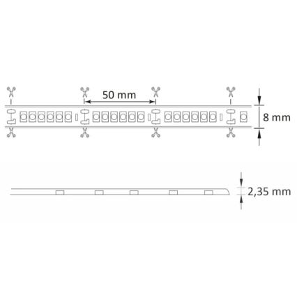 LED Vonkajší pásik 3m LED/23W/24V/230V 4000K IP65