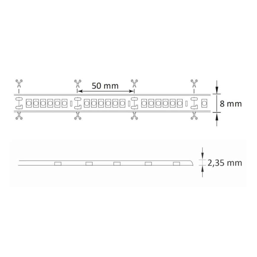 LED Vonkajší pásik 3m LED/23W/24V/230V 4000K IP65