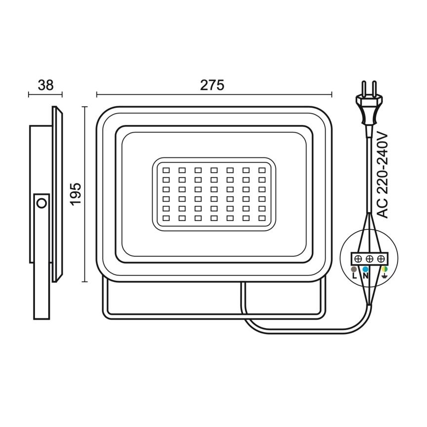 LED Vonkajší reflektor LED/100W/230V 4000K IP65 čierna