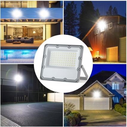 LED vonkajší reflektor LED/100W/230V 4500K IP65 sivý