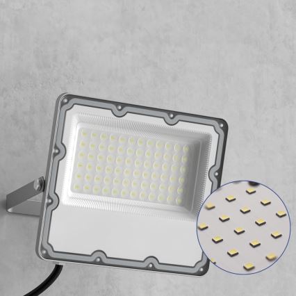 LED vonkajší reflektor LED/100W/230V 4500K IP65 sivý