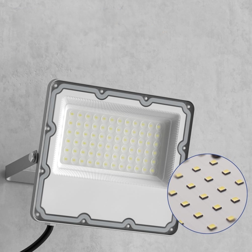 LED vonkajší reflektor LED/100W/230V 4500K IP65 sivý