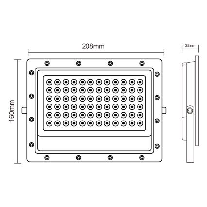 LED Vonkajší reflektor LED/100W/230V 5000K IP65 šedá