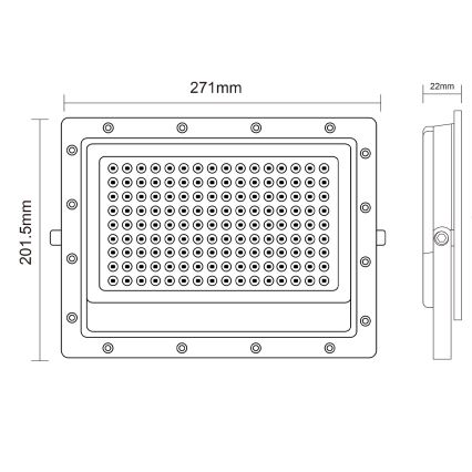 LED Vonkajší reflektor LED/150W/230V 5000K IP65 šedá