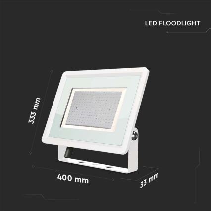 LED Vonkajší reflektor LED/200W/230V 6500K IP65 biela