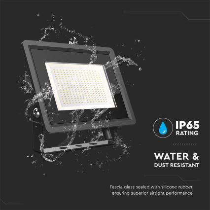 LED Vonkajší reflektor LED/200W/230V 6500K IP65 čierna