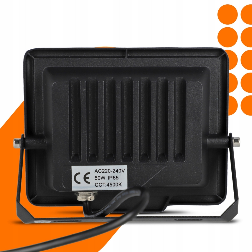 LED Vonkajší reflektor LED/50W/230V 4500K IP65 čierna