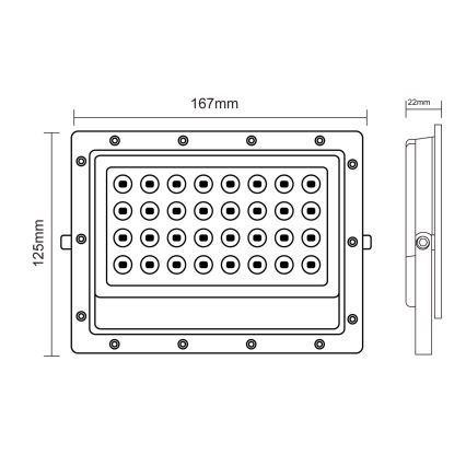 LED Vonkajší reflektor LED/50W/230V 5000K IP65 šedá
