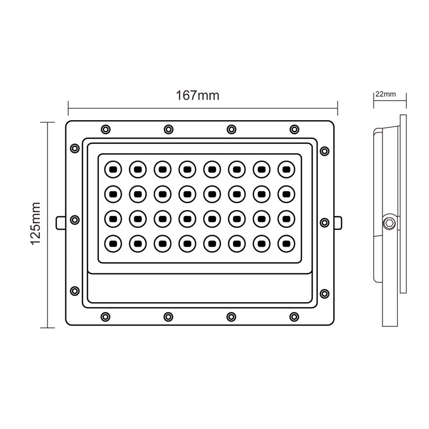 LED Vonkajší reflektor LED/50W/230V 5000K IP65 šedá