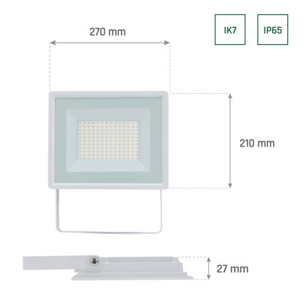 LED Vonkajší reflektor NOCTIS LUX 3 LED/100W/230V 4000K IP65 biela