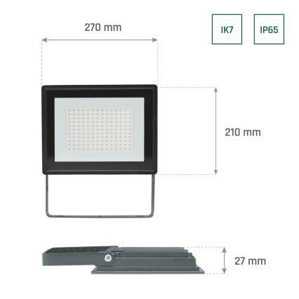 LED Vonkajší reflektor NOCTIS LUX 3 LED/100W/230V 4000K IP65 čierna