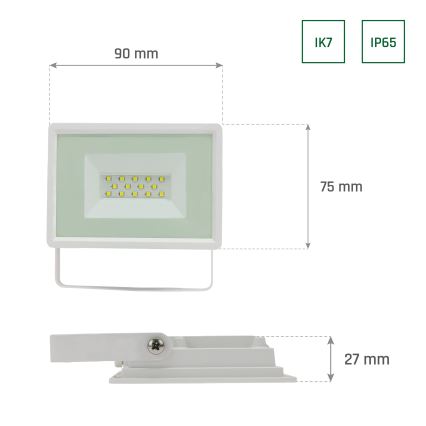 LED Vonkajší reflektor NOCTIS LUX 3 LED/10W/230V 3000K IP65 biela