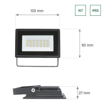 LED Vonkajší reflektor NOCTIS LUX 3 LED/20W/230V 3000K IP65 čierna