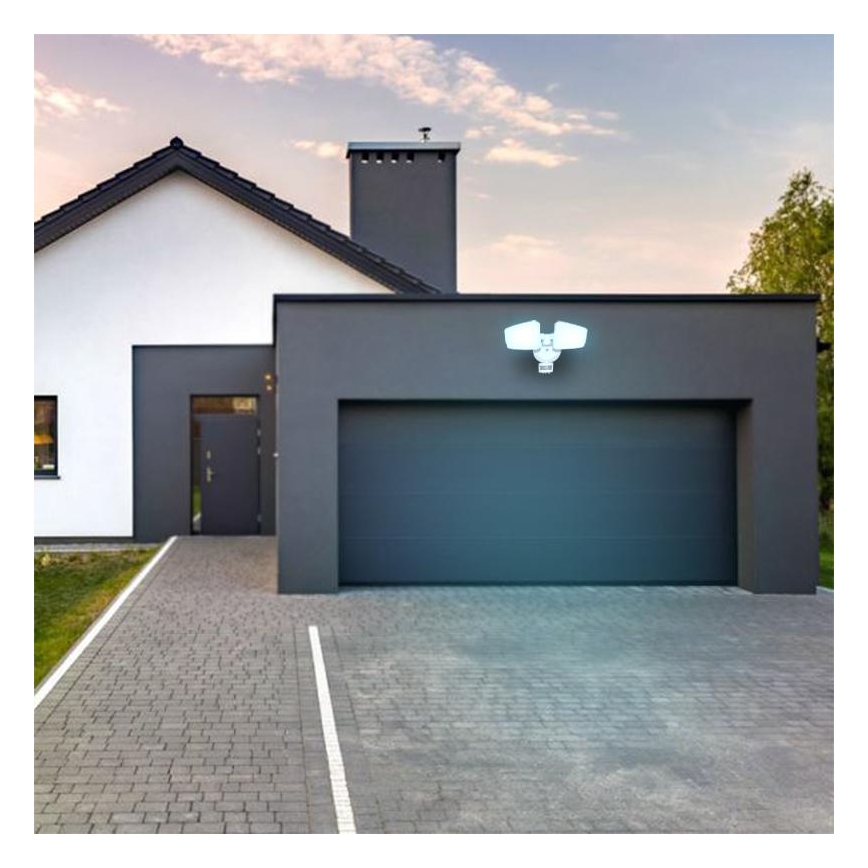 LED Vonkajší reflektor so senzorom LED/24W/230V 3000/4000/6000K IP54 biela