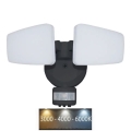 LED Vonkajší reflektor so senzorom LED/24W/230V 3000/4000/6000K IP54 čierna