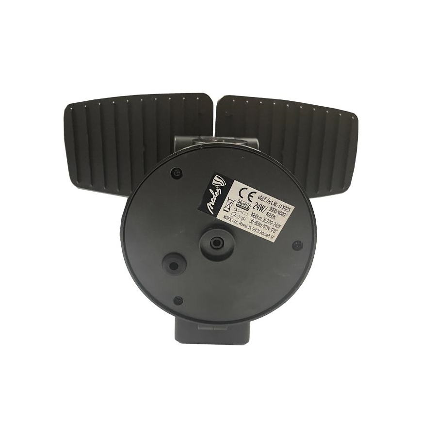 LED Vonkajší reflektor so senzorom LED/24W/230V 3000/4000/6000K IP54 čierna