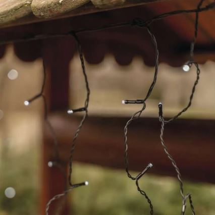 LED vonkajší reťaz 100xLED/2,5x0,9m IP44 studená biela