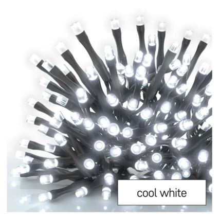 LED vonkajší reťaz 100xLED/2,5x0,9m IP44 studená biela