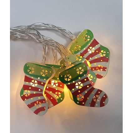 LED vonkajší reťaz 10xLED/2xAA 1,65 m IP44 teplá biela pančuchy