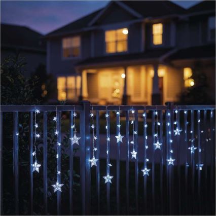LED Vonkajší reťaz 120xLED/8 funkcií 3xAA 1,7 m IP44 studená biela