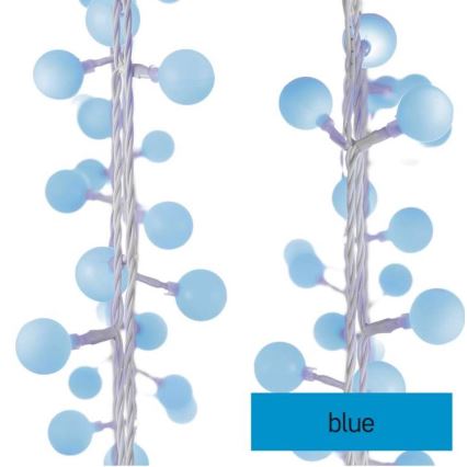 LED vonkajší reťaz 40xLED/9m IP44 modrá