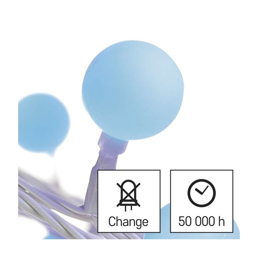 LED vonkajší reťaz 40xLED/9m IP44 modrá