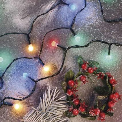 LED Vonkajší  reťaz 80xLED/8 funkcií 13m viacfarebný IP44