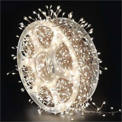 LED vonkajší reťaz 960xLED/8 funkcií 9,6 m IP44 teplá biela