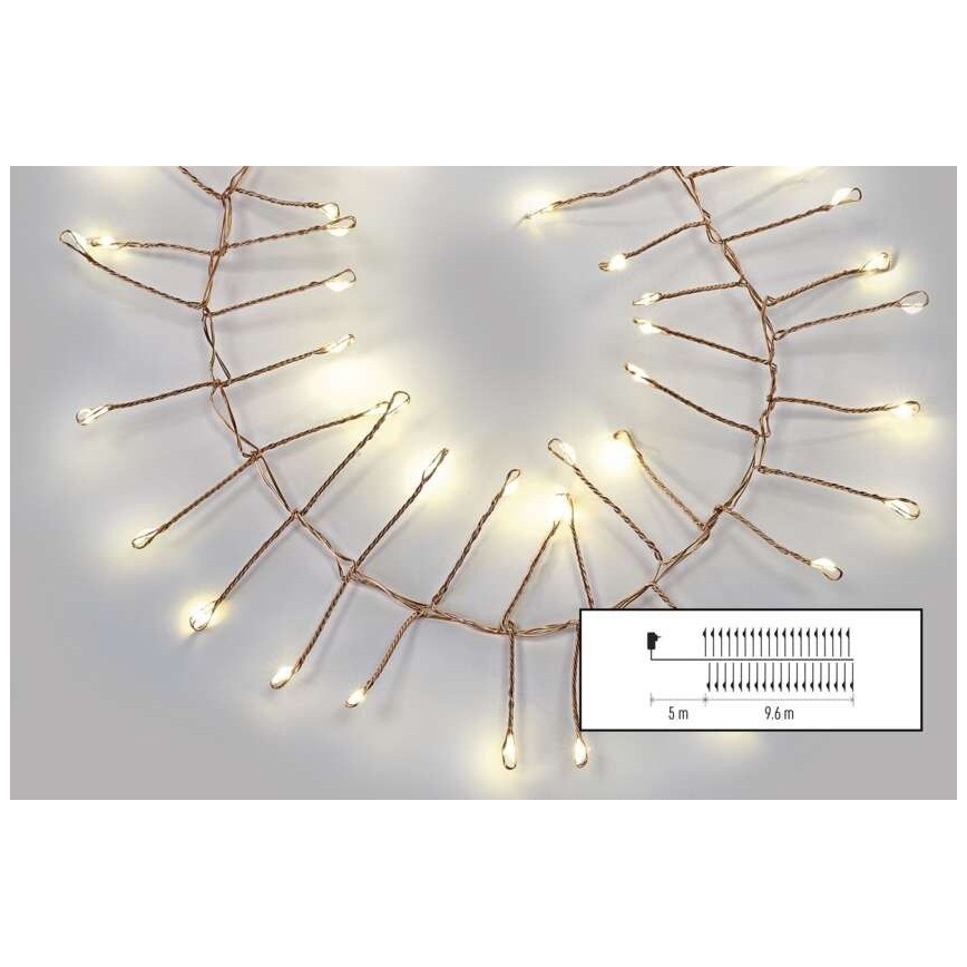 LED vonkajší reťaz 960xLED/8 funkcií 9,6 m IP44 teplá biela