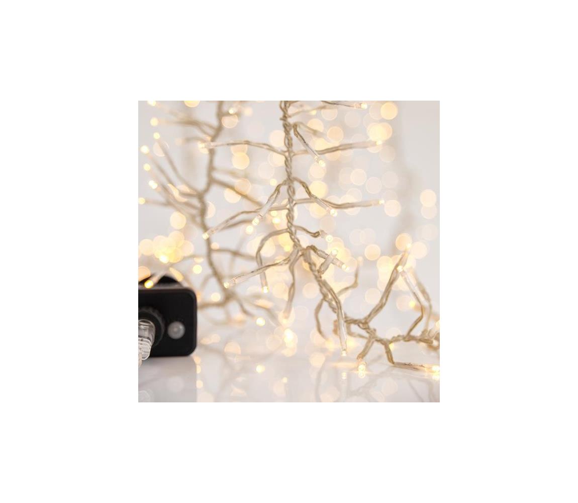 Eurolamp LED vonkajší reťaz CLUSTER 768xLED/8 funkcií 9 m IP44 teplá biela 600-11342