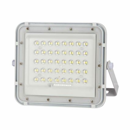 LED Vonkajší stmievateľný solárny reflektor LED/10W/3,2V IP65 4000K biela + diaľkové ovládanie