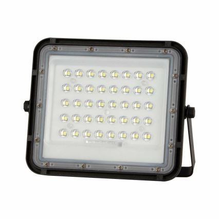 LED Vonkajší stmievateľný solárny reflektor LED/10W/3,2V IP65 6400K čierna + diaľkové ovládanie