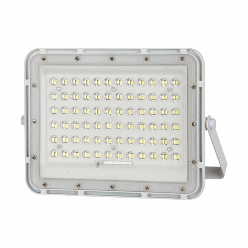 LED Vonkajší stmievateľný solárny reflektor LED/15W/3,2V IP65 4000K biela + diaľkové ovládanie