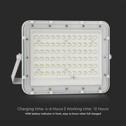 LED Vonkajší stmievateľný solárny reflektor LED/15W/3,2V IP65 6400K biela + diaľkové ovládanie