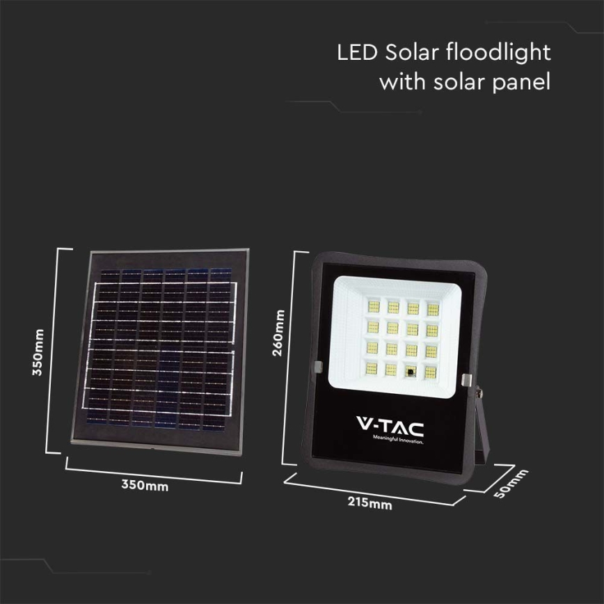 LED Vonkajší solárny reflektor LED/16W/3,2V 6400K IP65 15000 mAh + diaľkové ovládanie
