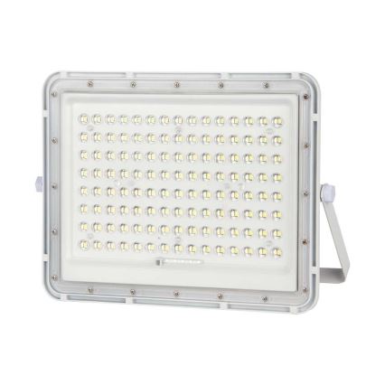 LED Vonkajší solárny reflektor LED/20W/3,2V 4000K biela IP65 + diaľkové ovládanie