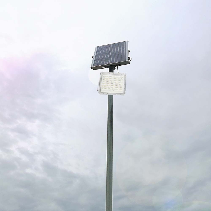 LED Vonkajší solárny reflektor LED/20W/3,2V 6400K biela IP65 16000 mAh + diaľkové ovládanie