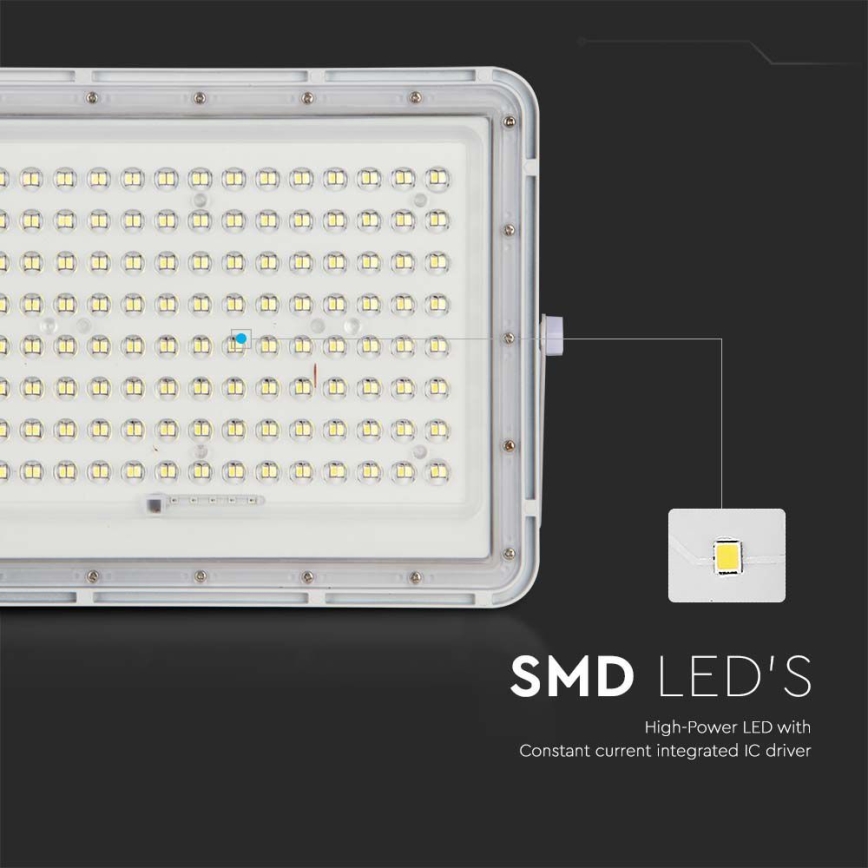 LED Vonkajší solárny reflektor LED/20W/3,2V 6400K biela IP65 16000 mAh + diaľkové ovládanie