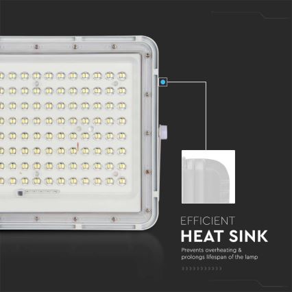 LED Vonkajší solárny reflektor LED/20W/3,2V 6400K biela IP65 16000 mAh + diaľkové ovládanie